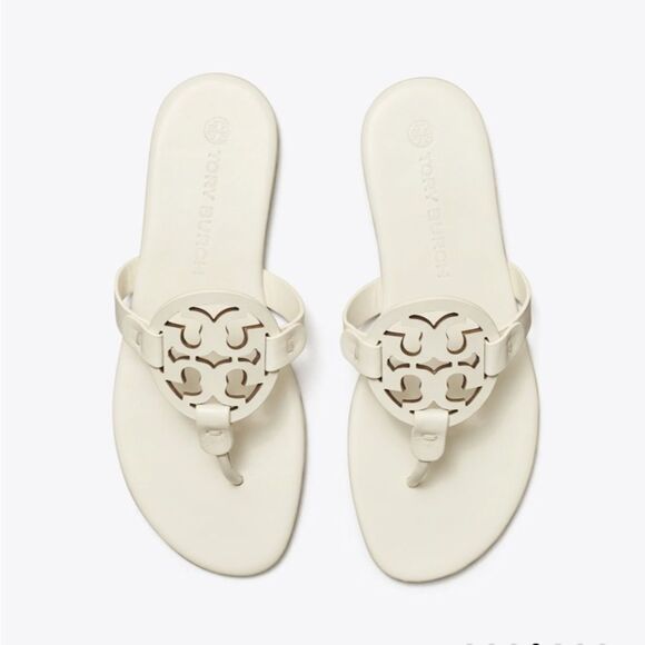 TORY Burch MILLER SOFT SANDAL leather thongs‎ in new ivory - Picture 2 of 8